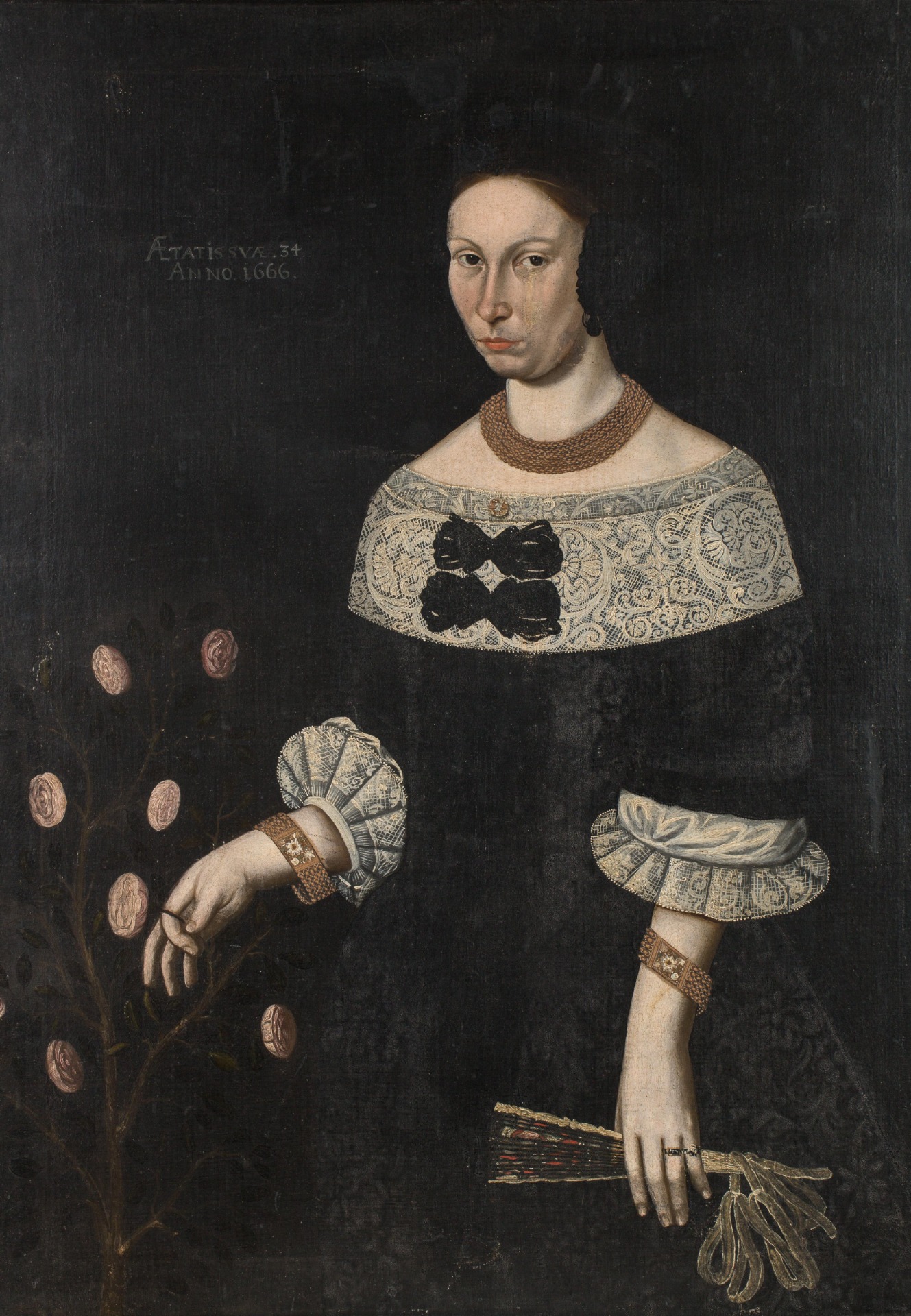 Magdalena Wernle maalautti itsestään muotokuvan vuonna 1666. Turun kaupungin taidemuseo.